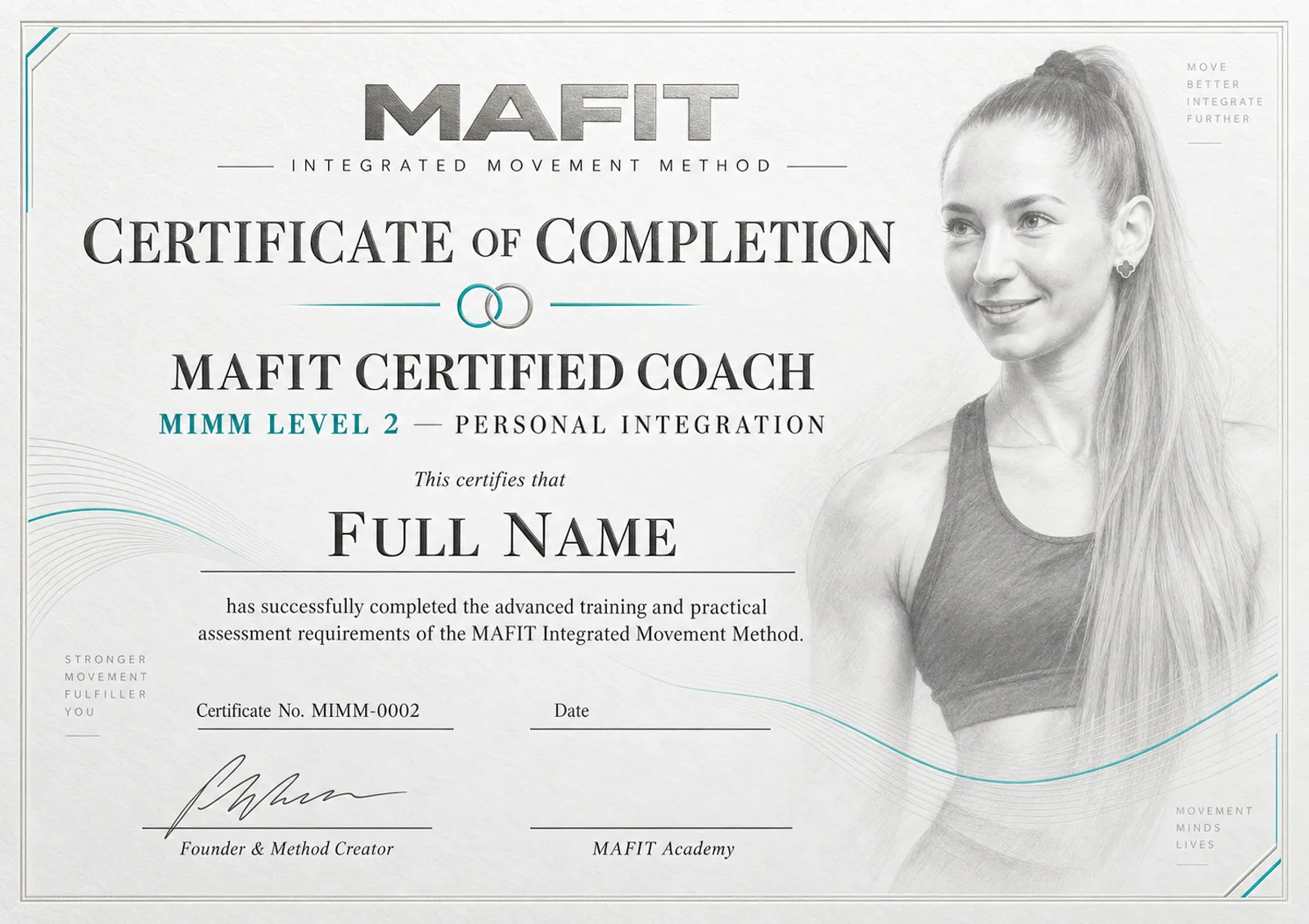 Sample MIMM certificate showing where the unique number is printed