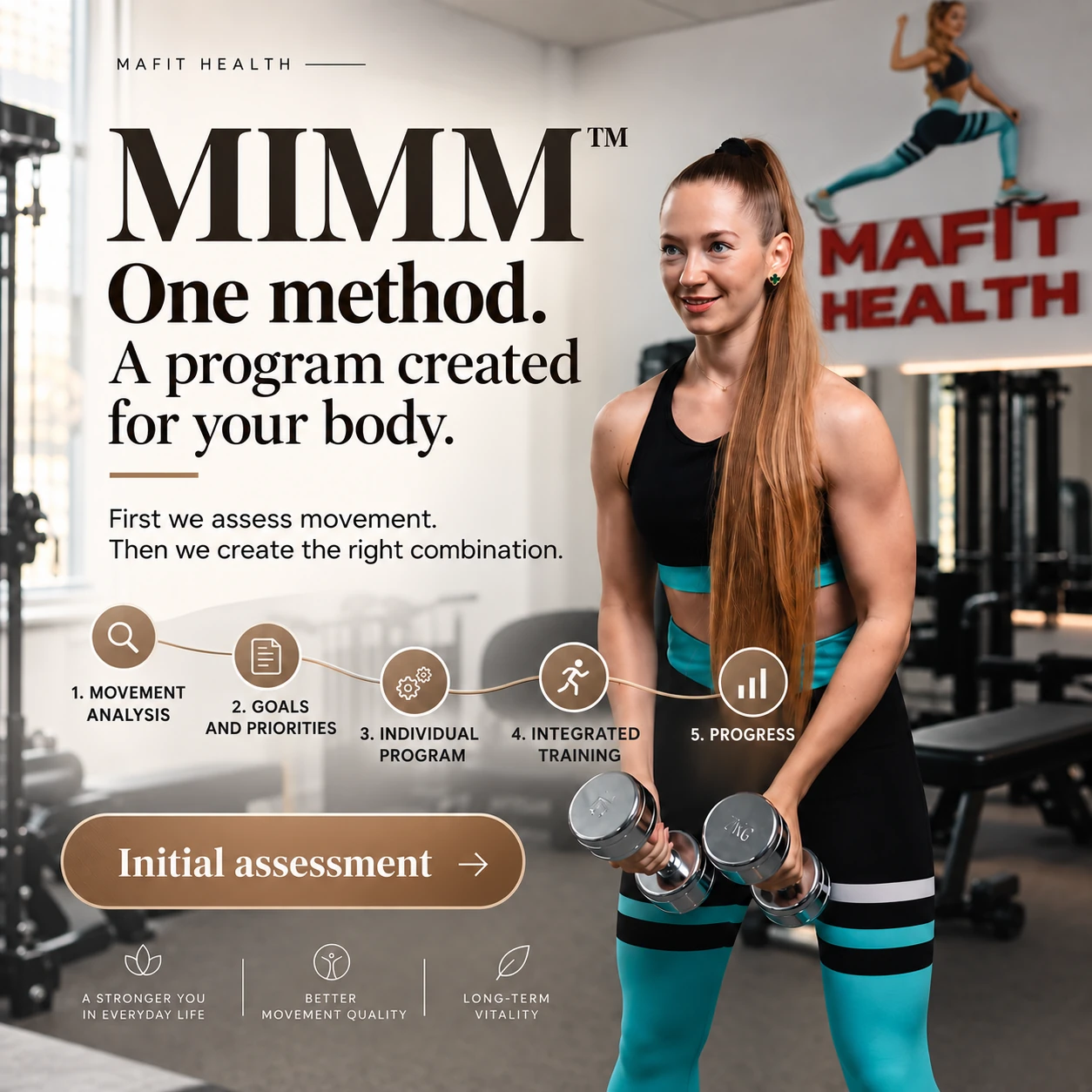MAFIT Integrated Movement Method advertising banner: Personal system — EN