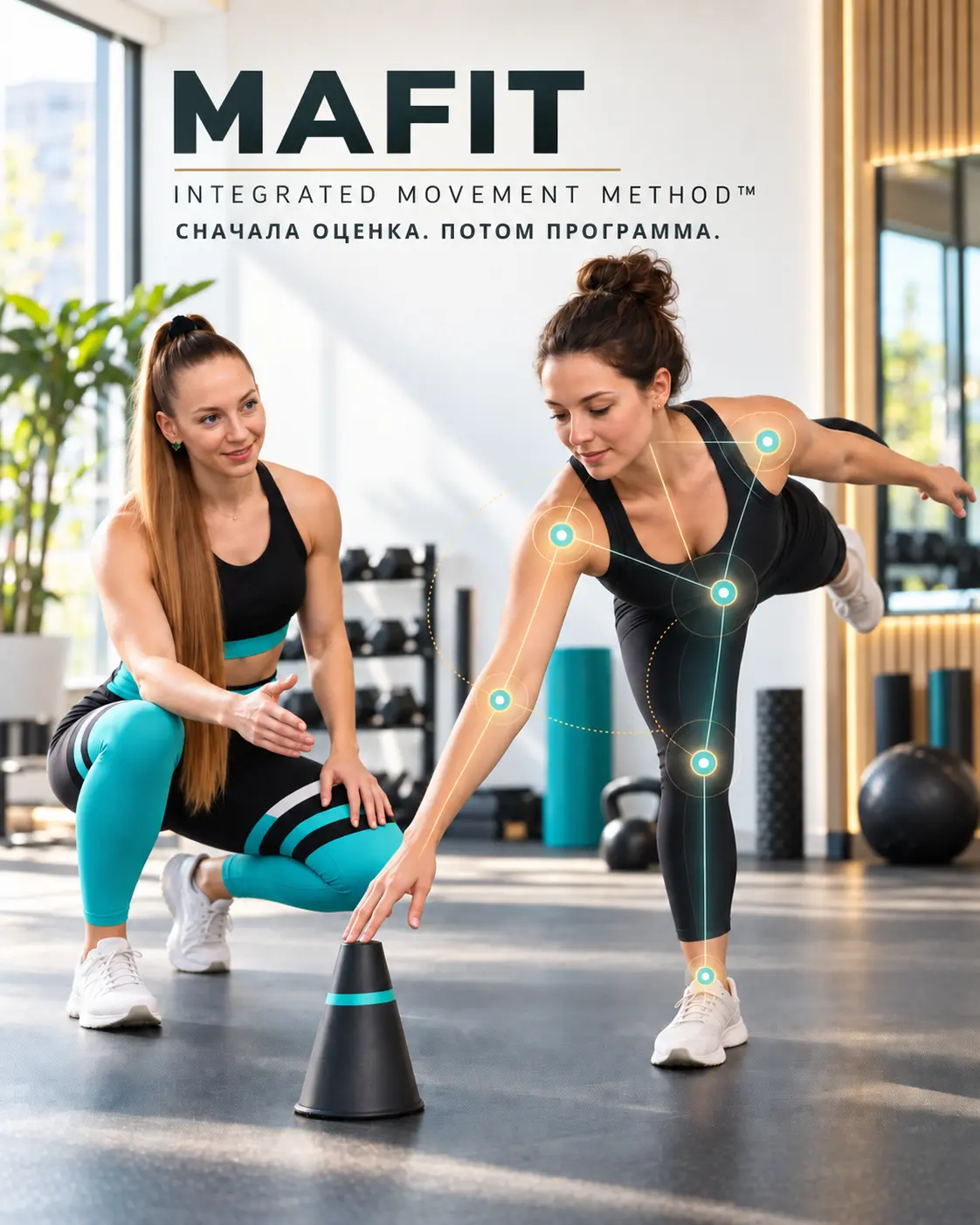 MAFIT Integrated Movement Method advertising banner: Assessment first, programme second — brand edition