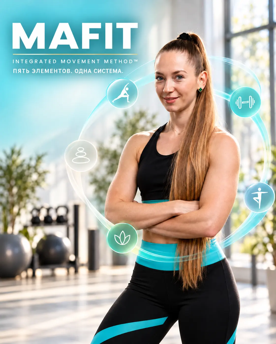 MAFIT Integrated Movement Method advertising banner: Five elements — one system